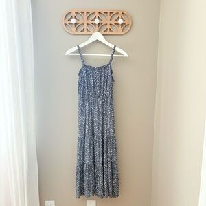 Universal Thread Floral Print Midi Dress Blue/White Sz XS
